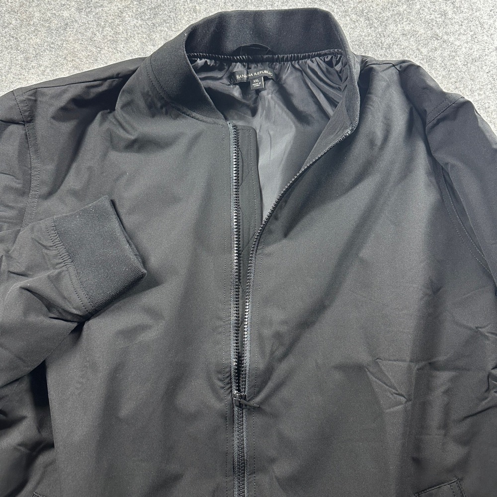 Banana Republic Bomber Jacket Mens XXL Black Full Zip Lightweight Solid